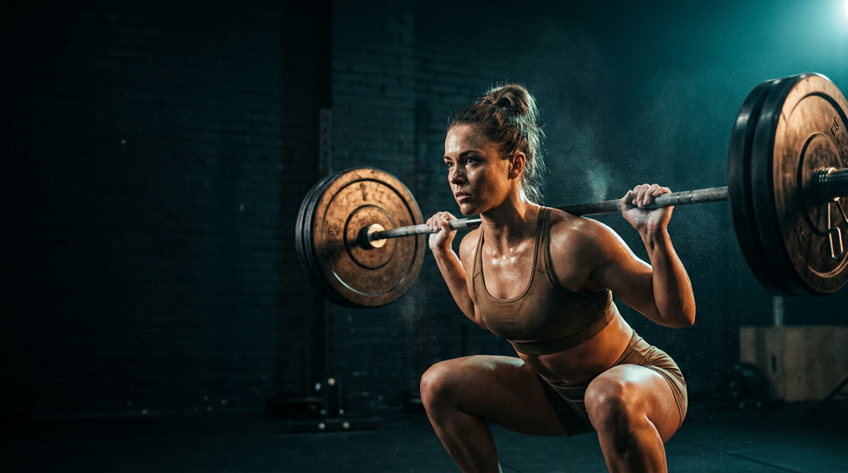 Heavy barbell squat